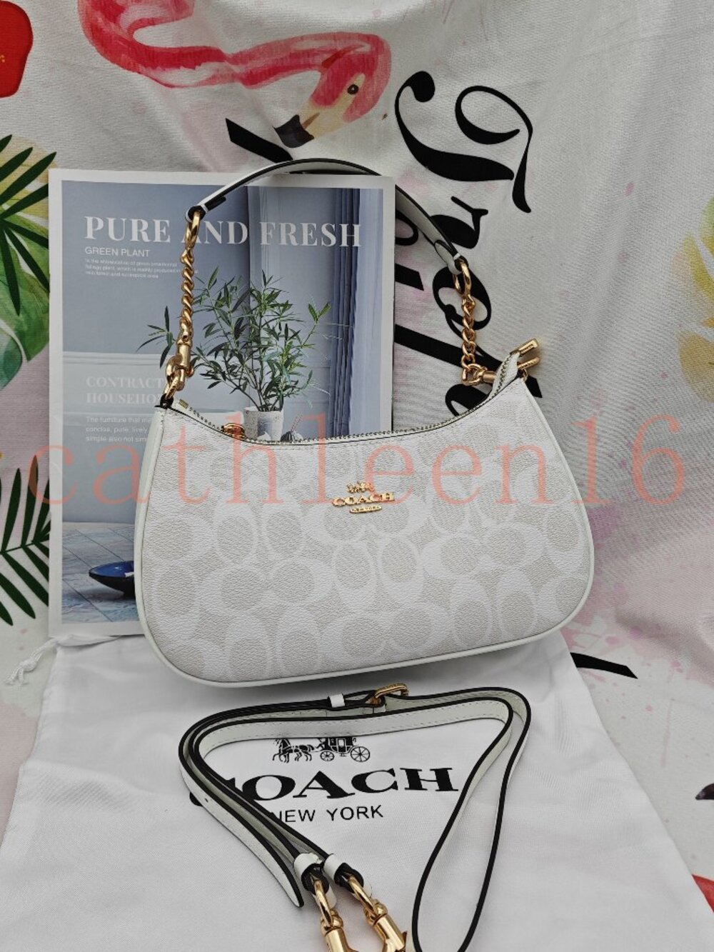 Coach Teri Shoulder Bag In Signature Canvas white